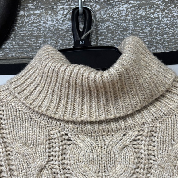 Worthington Beige Cable Knit Turtleneck Sweater - Picture 2 of 7